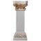 Decorative Fiberglass White and Gold Plinth Roman Style Column Ionic Piller Pedestal Vase Stand for Wedding or Party, Living Room, or Dining Room Decor - Photography Props - Sculpture Display - Greek-inspired Luxury Decor Piece with Ornate Gold Accen